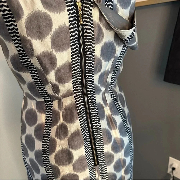Leifsdottitr Anthropologie Paso Dot Black Gray Silk Blend Mini Dress Siz… - Picture 7 of 16